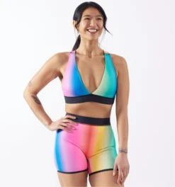 Swim Reversible Plunge Top - Melting Rainbow(Swim Reversible Plunge Top Melting Rainbow)
