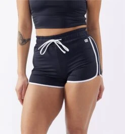 Swim High Waisted Boy Short - Black Novelty(Swim High Waisted Boy Short Black Novelty)