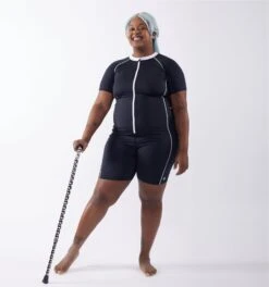 Swim 6" Unisuit - Black Novelty(Swim 6 Unisuit Black Novelty)