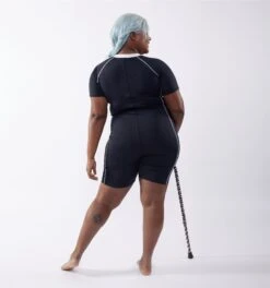 Swim 6" Unisuit - Black Novelty(Swim 6 Unisuit Black Novelty) -Tomboyx Shop 2337380001 Swim Black Novelty 6in Unisuit On Fig 2