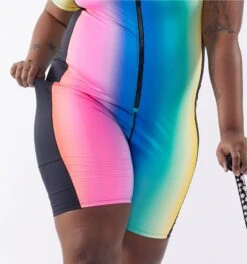 Swim 6" Unisuit - Melting Rainbow(Swim 6 Unisuit Melting Rainbow) -Tomboyx Shop 2337380011 Swim Melting Rainbow 6in Unisuit On Fig 3