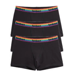 4.5" Trunks 3-Pack - Cotton Black Rainbow Logo(4 5 Trunks 3 Pack Cotton Black Rainbow Logo)