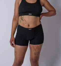 Bamboo Rib 4.5" Trunks - Black(Bamboo Rib 4 5 Trunks Black) -Tomboyx Shop Black Bamboo Rib 4.5in TrunksOF1