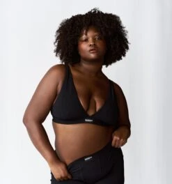 Bamboo Rib Plunge Bra - Black(Bamboo Rib Plunge Bra Black)