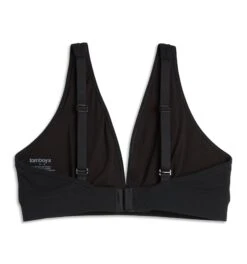 Bamboo Rib Plunge Bra - Black(Bamboo Rib Plunge Bra Black) -Tomboyx Shop Black Bamboo Rib Plunge Bra 2