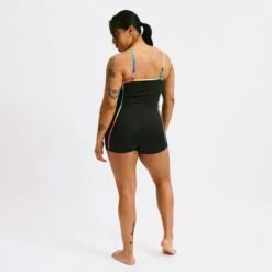 Swim 3.5" Skinny Strap Unisuit - Black Rainbow Ombre(Swim 3 5 Skinny Strap Unisuit Black Rainbow Ombre) 10 Swim 3.5" Skinny Strap Unisuit - Black Rainbow Ombre(Swim 3 5 Skinny Strap Unisuit Black Rainbow Ombre) -Tomboyx Shop Black Rainbow Ombre Swim 3.5in Skinny Strap UnisuitOF4