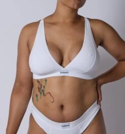Bamboo Rib Plunge Bra - Bright White(Bamboo Rib Plunge Bra Bright White) 9 Bamboo Rib Plunge Bra - Bright White(Bamboo Rib Plunge Bra Bright White) -Tomboyx Shop Bright White Bamboo Rib Plunge BraOF1