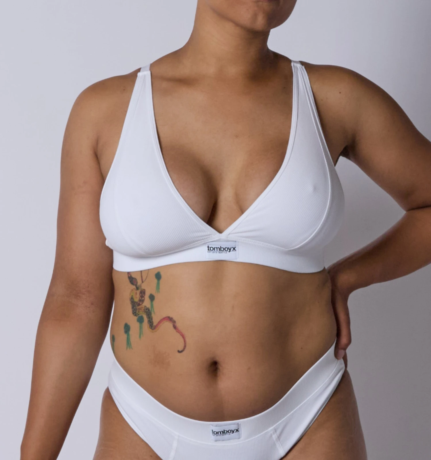 Bamboo Rib Plunge Bra - Bright White(Bamboo Rib Plunge Bra Bright White) 3 Bamboo Rib Plunge Bra - Bright White(Bamboo Rib Plunge Bra Bright White) - Image 3