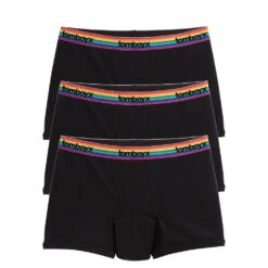 First Line Period 4.5" Trunks 3-Pack - Black Rainbow Logo(First Line Period 4 5 Trunks 3 Pack Black Rainbow Logo)
