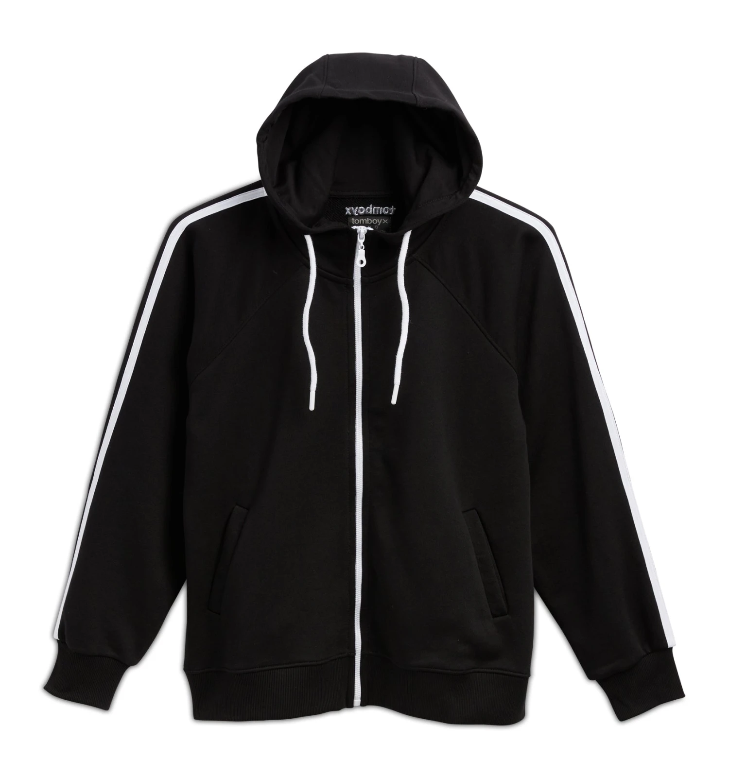 French Terry Track Full Zip Hoodie - Black(French Terry Track Full Zip Hoodie Black) 1 French Terry Track Full Zip Hoodie - Black(French Terry Track Full Zip Hoodie Black)