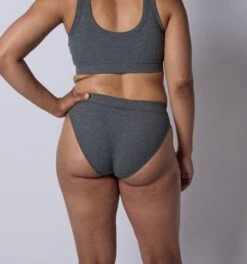 Bamboo Rib Cheeky - Heather Gray(Bamboo Rib Cheeky Heather Gray) -Tomboyx Shop Heather Gray Bamboo Rib CheekyOF2