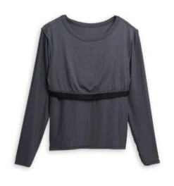 Long Sleeve Bra Top - TENCEL™ Modal Slate(Long Sleeve Bra Top Tencel Modal Slate) -Tomboyx Shop Modal Slate Long Sleeve Bra Top 2