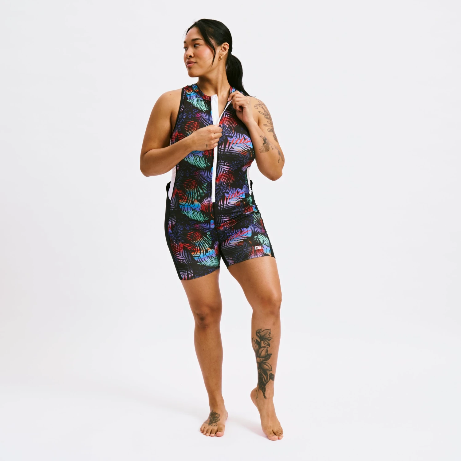 Swim 4.5" Zip Up Unisuit - Palm Dreams(Swim 4 5 Zip Up Unisuit Palm Dreams) 2 Swim 4.5" Zip Up Unisuit - Palm Dreams(Swim 4 5 Zip Up Unisuit Palm Dreams) - Image 2