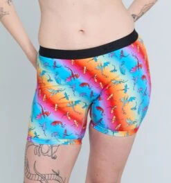6" No Fly Boxer Briefs - Pride Rainbow Dragon(6 No Fly Boxer Briefs Pride Rainbow Dragon)