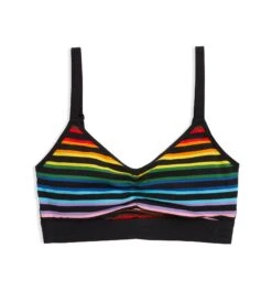 V Neck Bralette - Progress Pride Stripes(Bralette Progress)