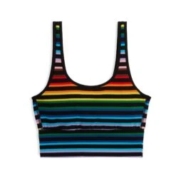 Longline Scoop Bra - Progress Pride Stripes(Longline Scoop Bra Progress Pride Stripes)