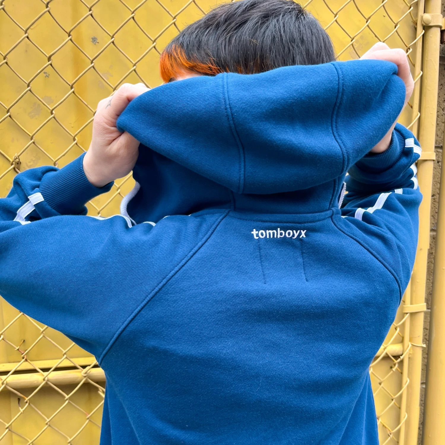 French Terry Track Full Zip Hoodie - Retro Blue(French Terry Track Full Zip Hoodie Retro Blue) 1 French Terry Track Full Zip Hoodie - Retro Blue(French Terry Track Full Zip Hoodie Retro Blue)