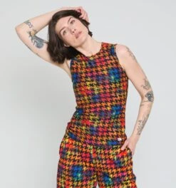 Solarmesh Tank - Rainbow Houndstooth(Solarmesh Tank Rainbow Houndstooth)