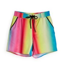 Swim 7" Heritage Board Shorts - Melting Rainbow(Swim 7 Heritage Board Shorts Melting Rainbow) -Tomboyx Shop Swim7 HeritageBoardShorts MeltingRainbow