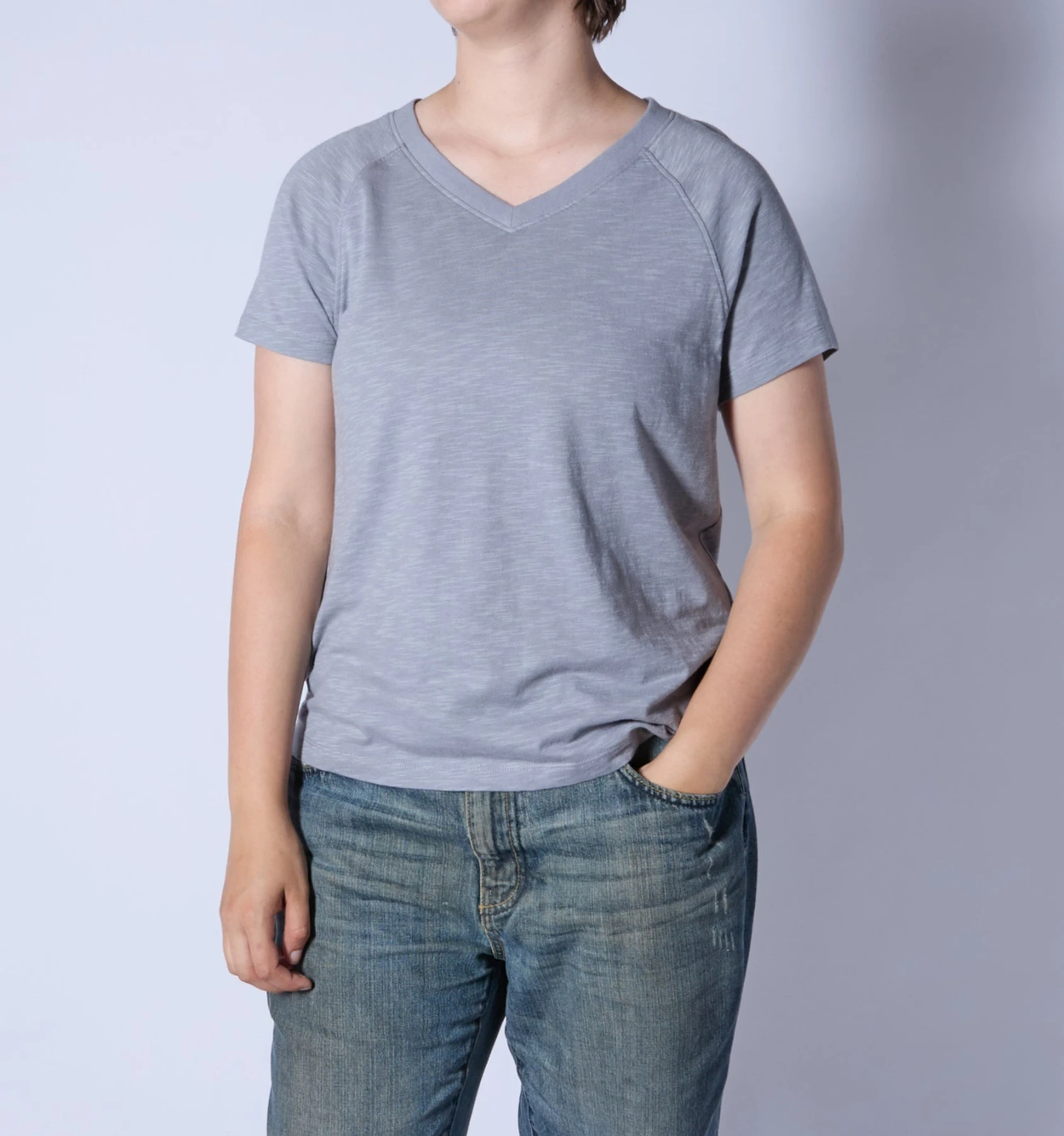 Short Sleeve Jersey Slub V Neck Tee - Ultimate Gray(Short Sleeve Jersey Slub V Neck Tee Ultimate Gray) 1 Short Sleeve Jersey Slub V Neck Tee - Ultimate Gray(Short Sleeve Jersey Slub V Neck Tee Ultimate Gray)