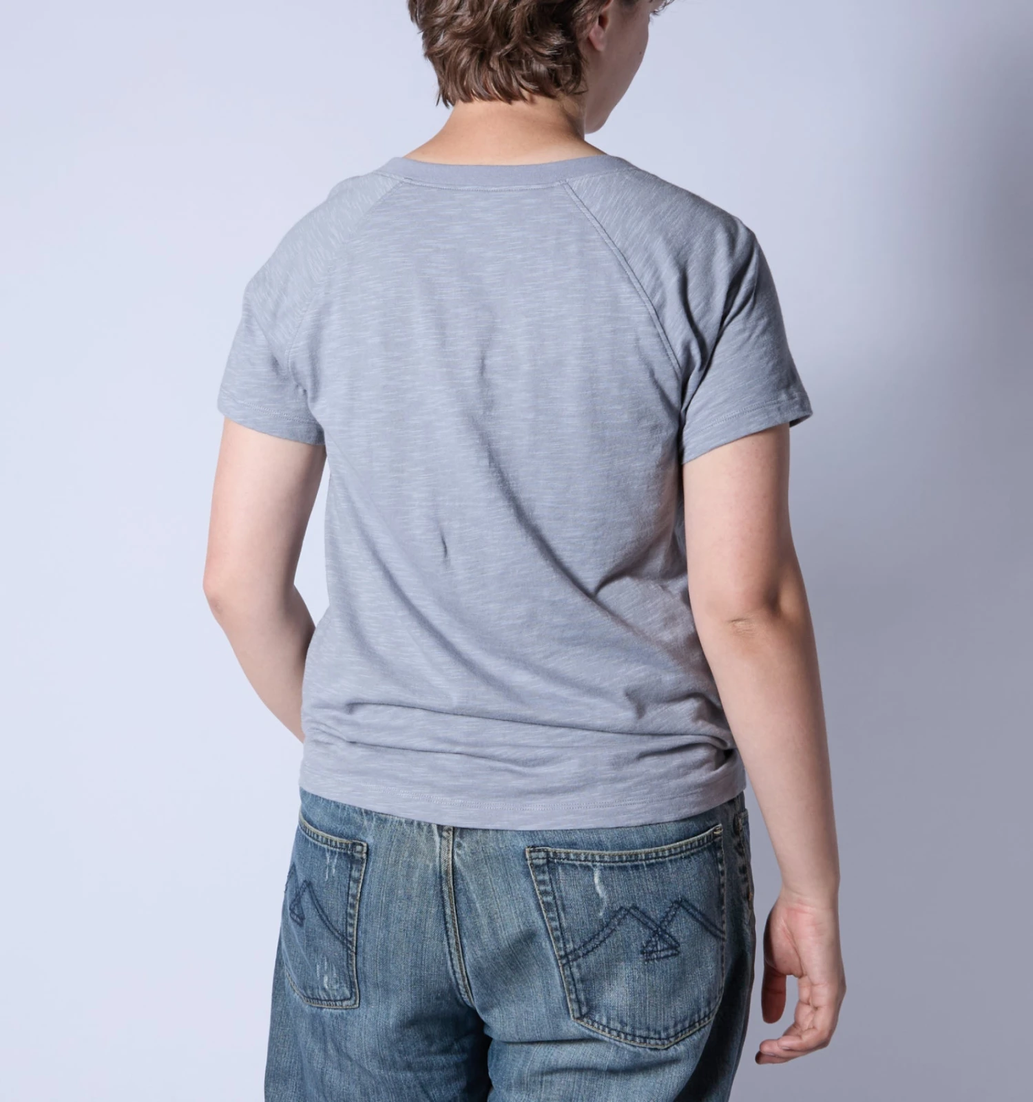 Short Sleeve Jersey Slub V Neck Tee - Ultimate Gray(Short Sleeve Jersey Slub V Neck Tee Ultimate Gray) 2 Short Sleeve Jersey Slub V Neck Tee - Ultimate Gray(Short Sleeve Jersey Slub V Neck Tee Ultimate Gray) - Image 2