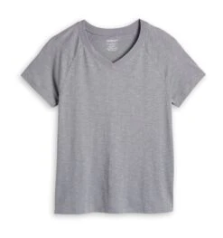 Short Sleeve Jersey Slub V Neck Tee - Ultimate Gray(Short Sleeve Jersey Slub V Neck Tee Ultimate Gray) 6 Short Sleeve Jersey Slub V Neck Tee - Ultimate Gray(Short Sleeve Jersey Slub V Neck Tee Ultimate Gray) -Tomboyx Shop Ultimate Grey Short Sleeve Jersey Slub Raglan V Neck 1